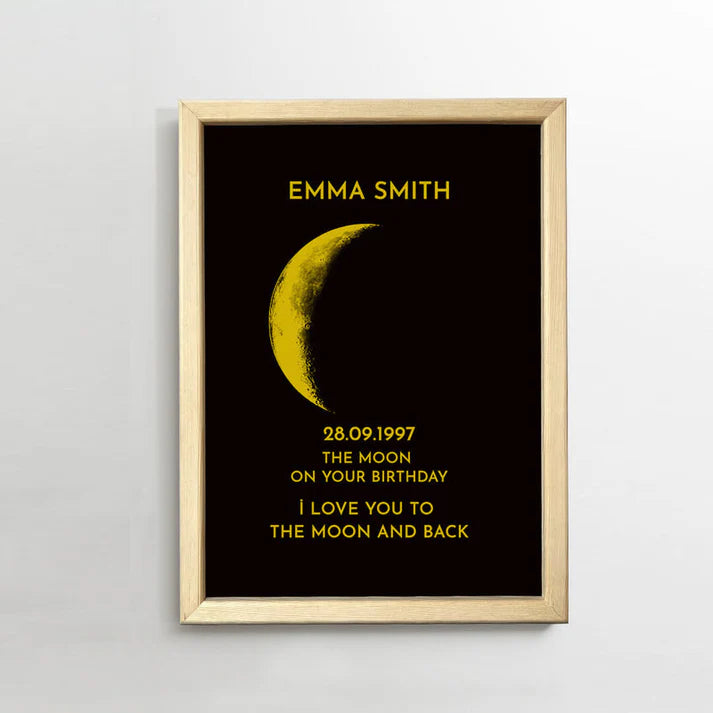 Custom Art Frame/ REAL MOON PHASE - For Memory Gift