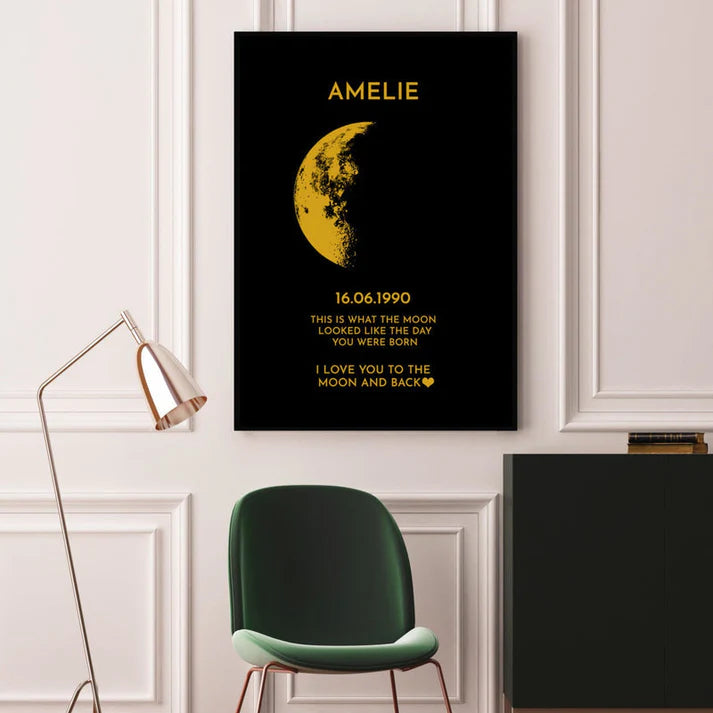 Custom Art Frame/ REAL MOON PHASE - For Memory Gift
