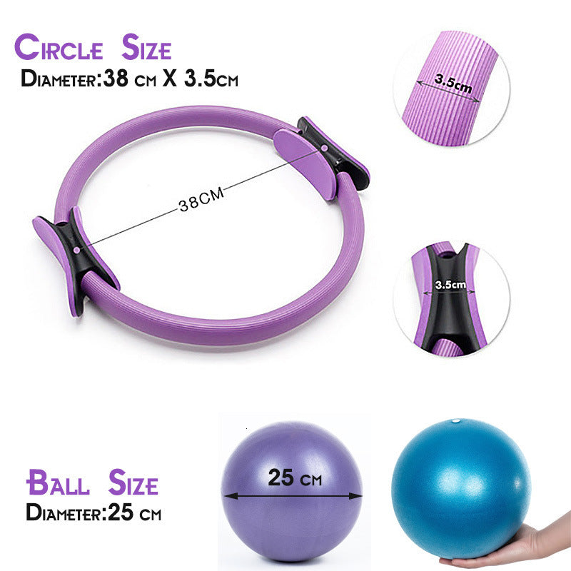 Pilates Roller Five-piece Stretch Auxiliary Strap Latex Yoga Ring Combination